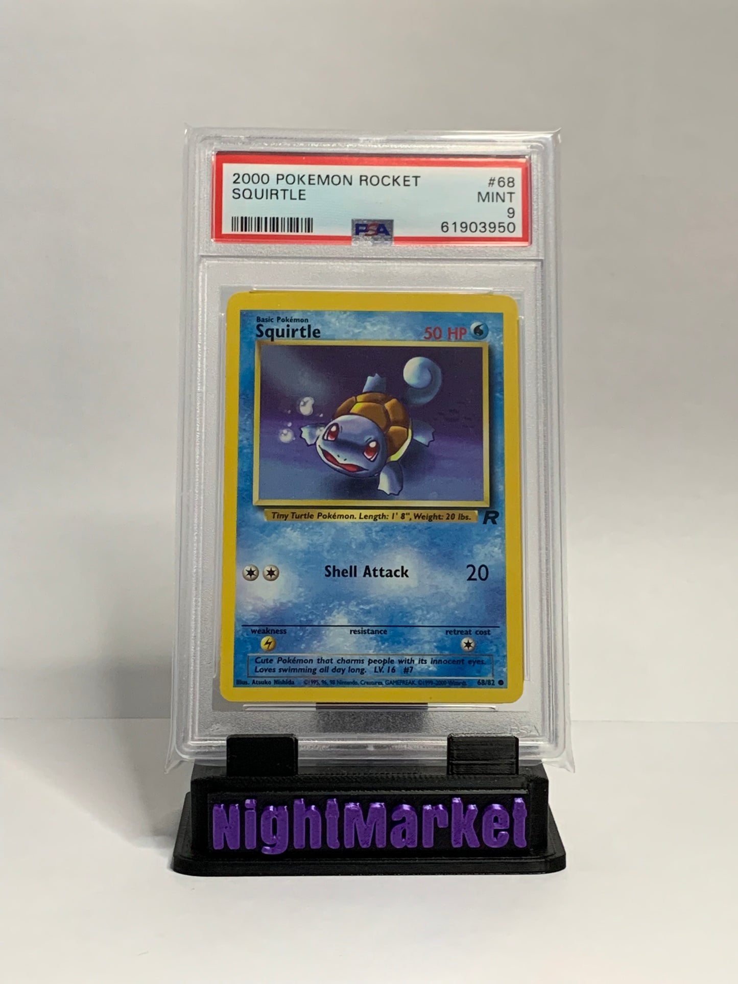 PSA 9 68/82 SQUIRTLE ROCKET