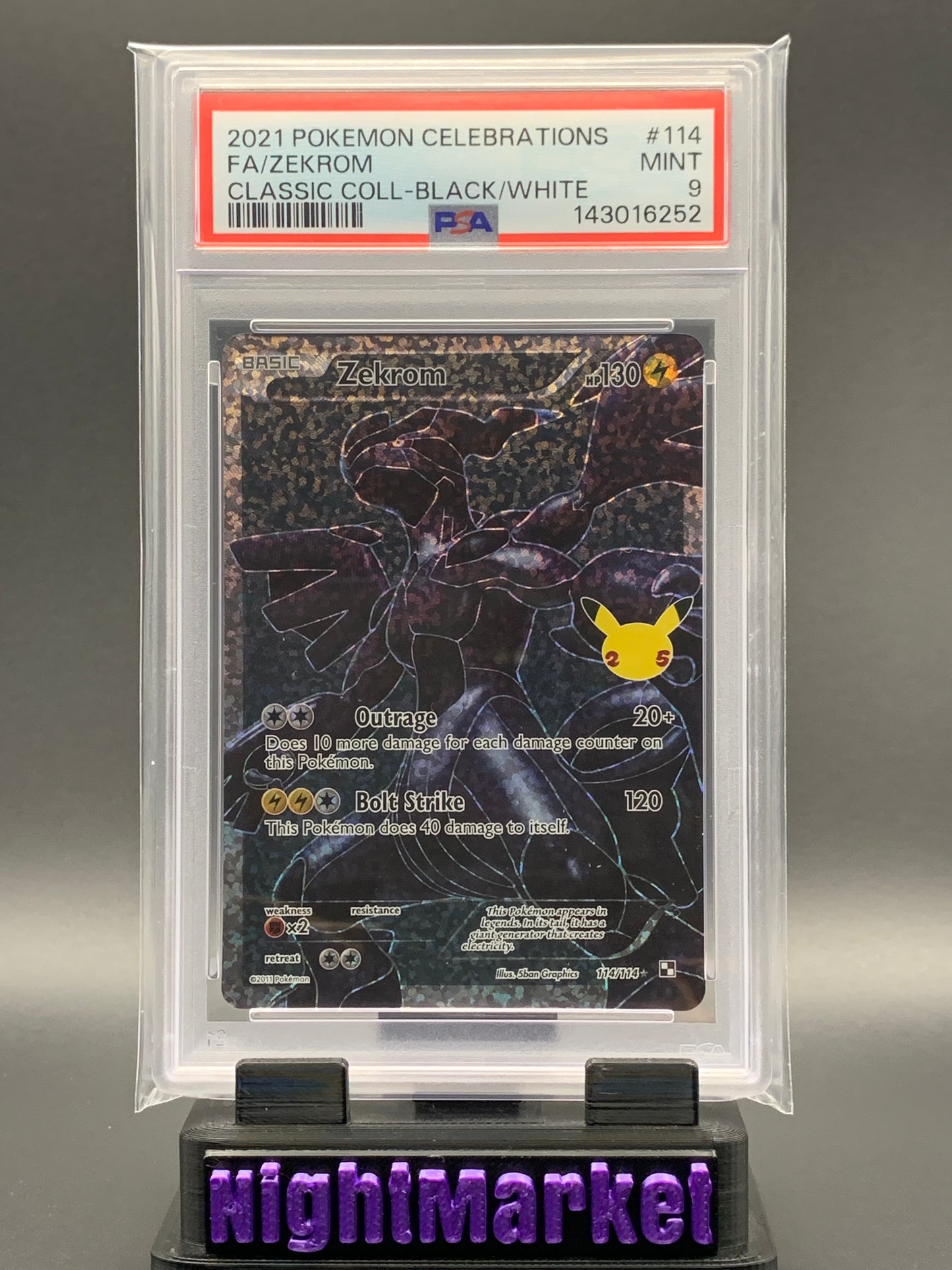 PSA 9 Zekrom Celebrations EN #114