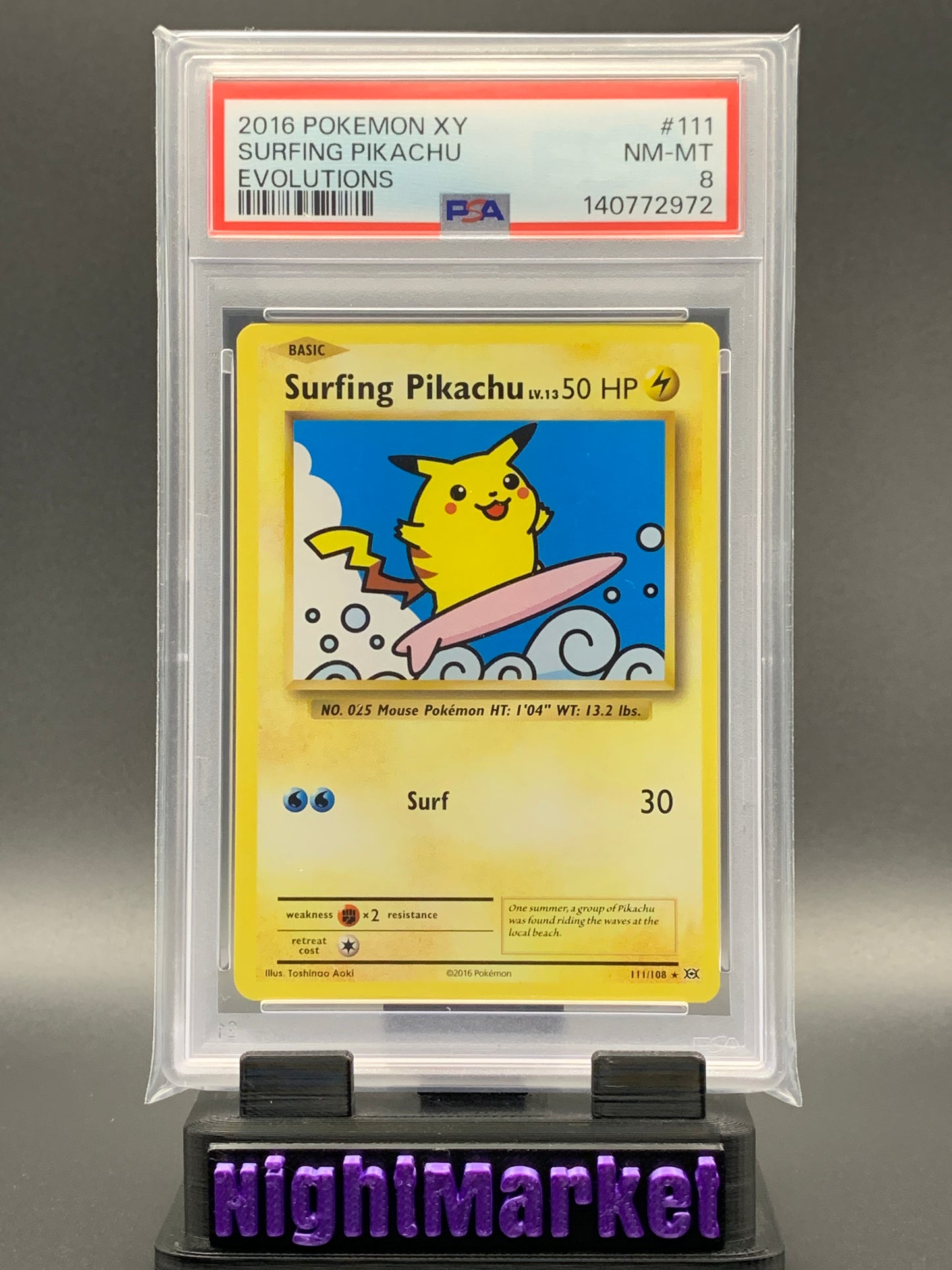 PSA 8 Surfing Pikachu EN #111
