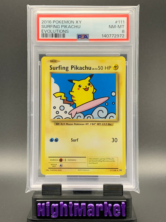 PSA 8 Surfing Pikachu EN #111