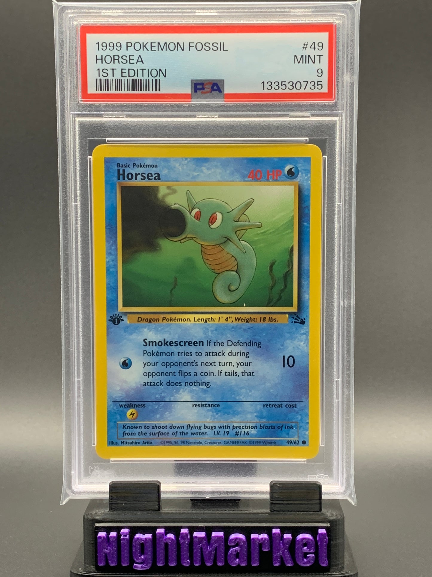 PSA 9 Horsea 1st Edition EN #49