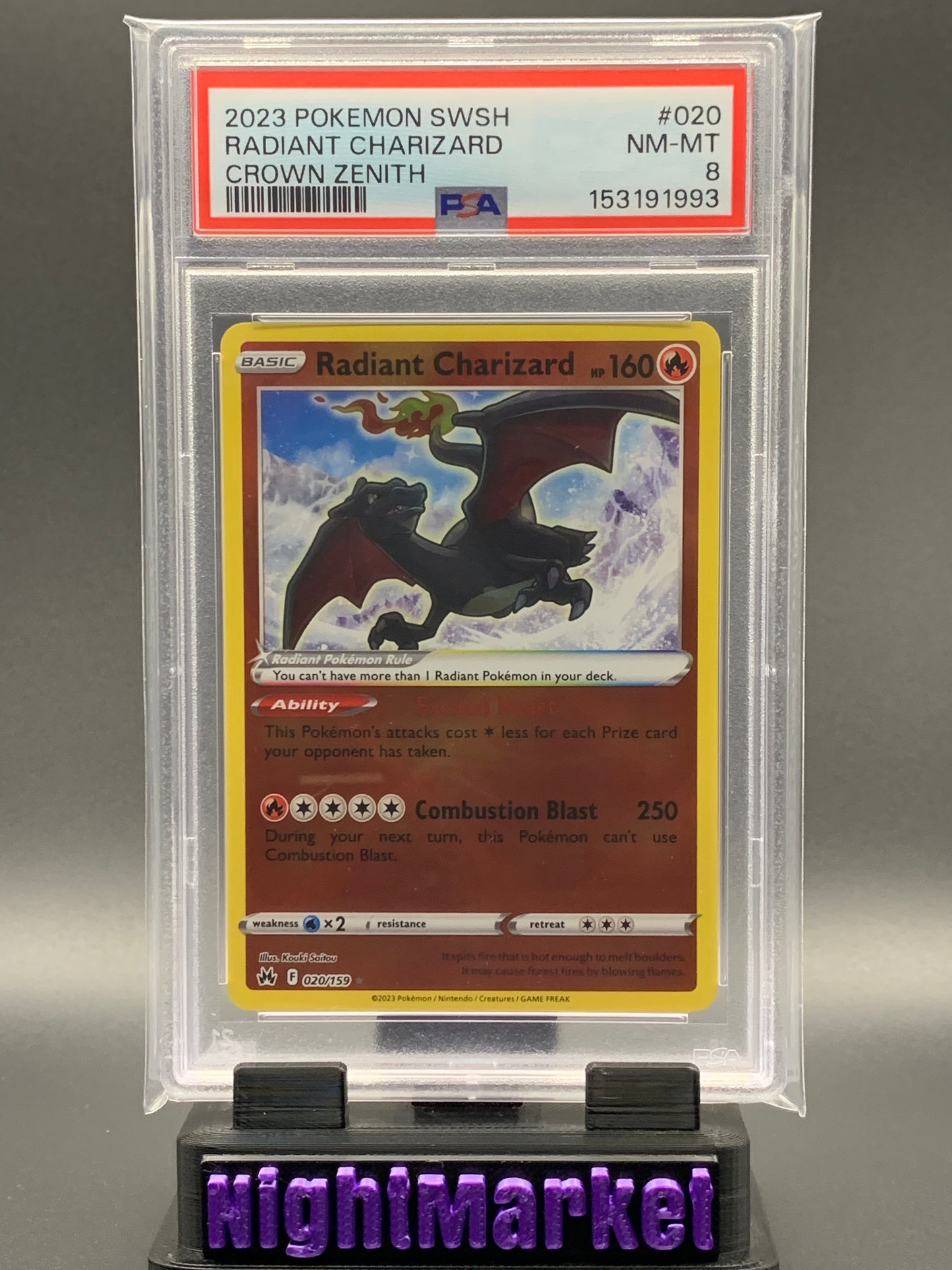 PSA 8 Radiant Charizard #020