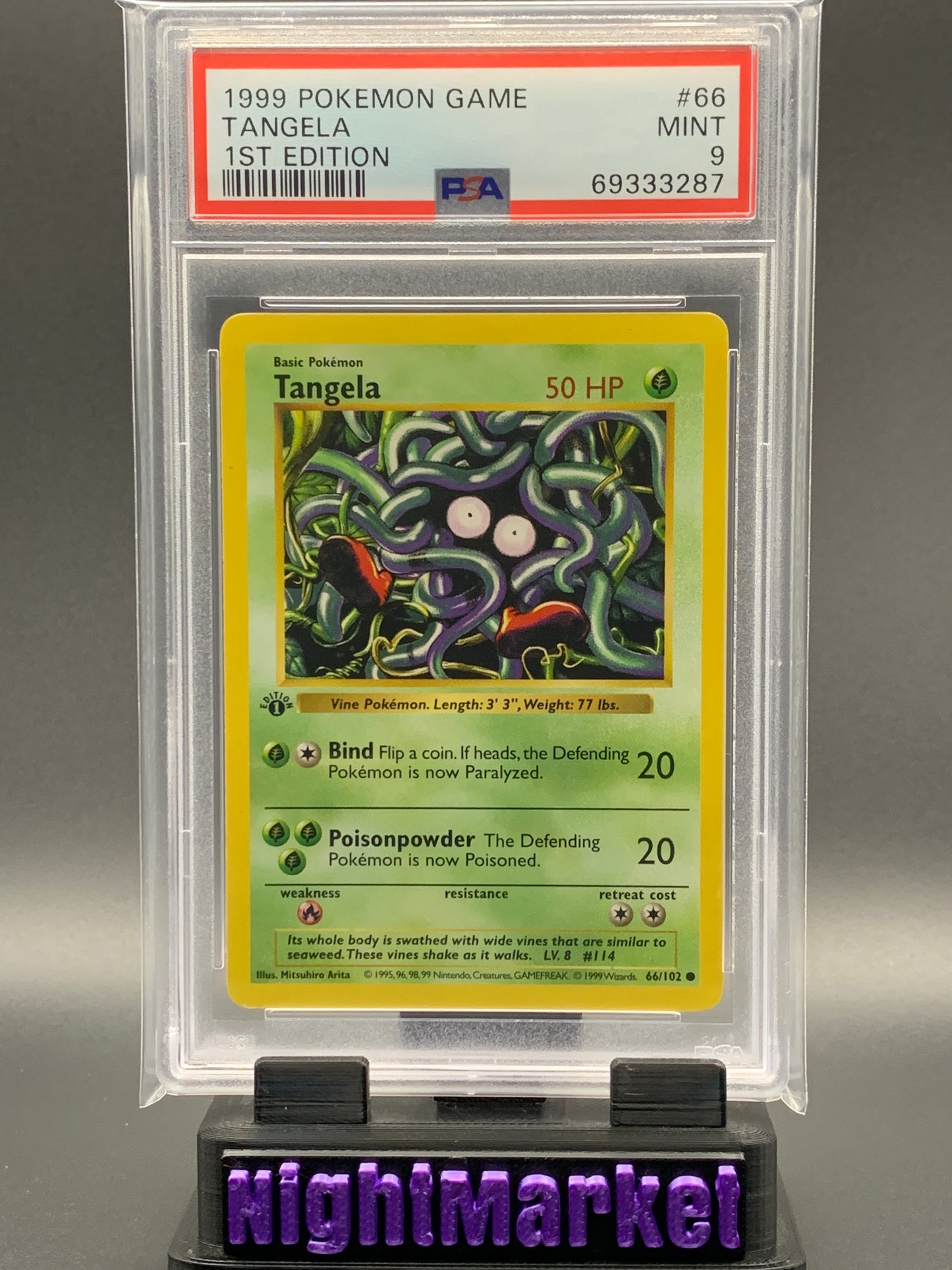 PSA 9 Tangela 1st Edition EN #66