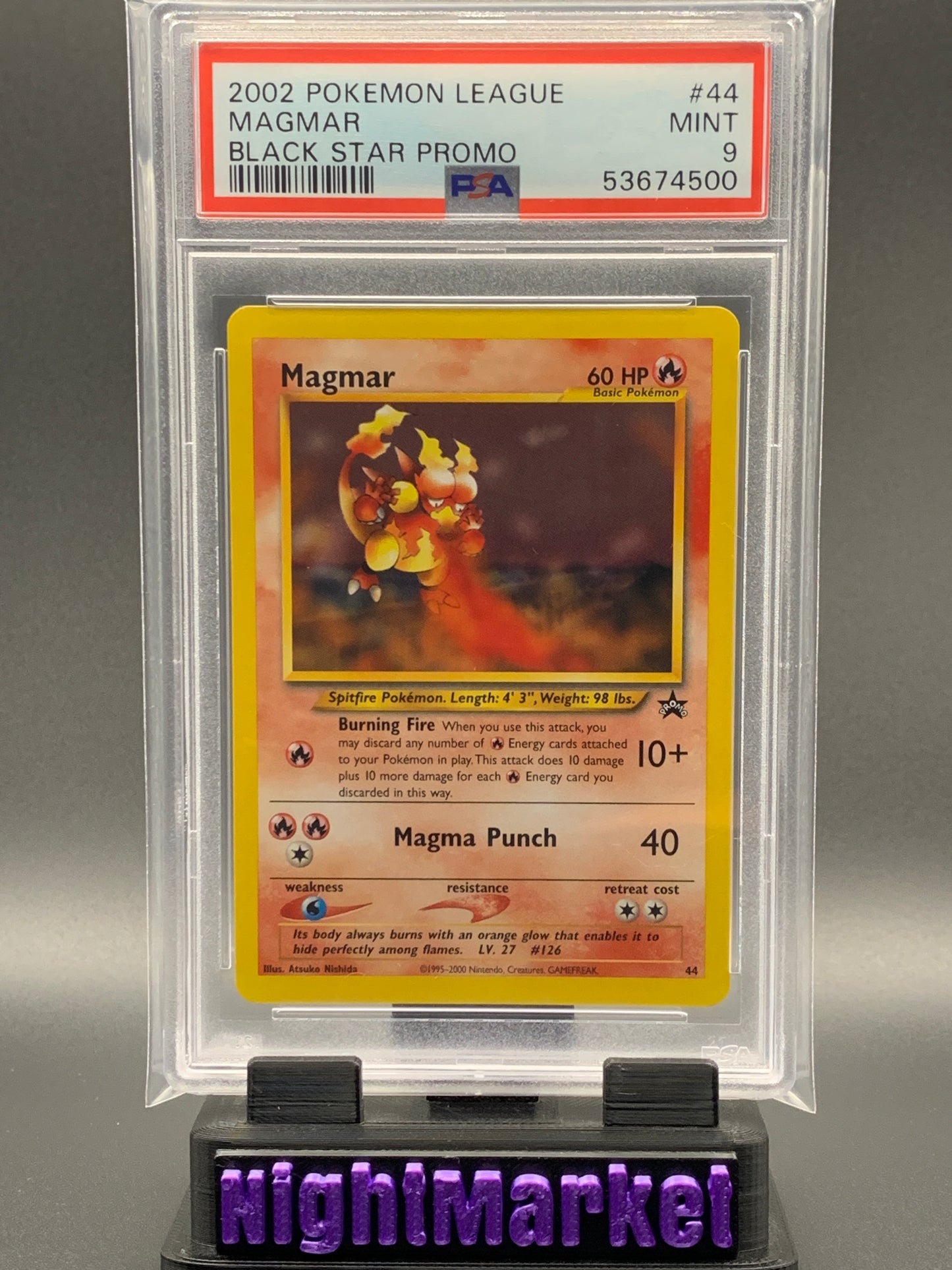 PSA 9 Magmar Black Star Promo EN #44