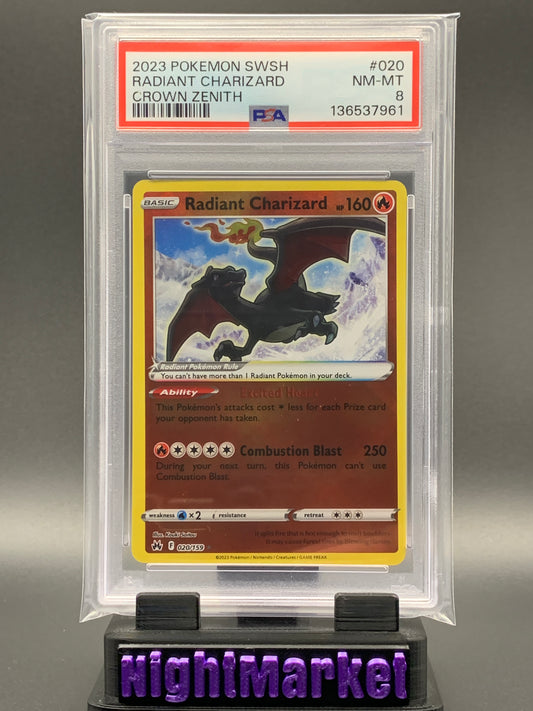 PSA 8 Radiant Charizard EN #020