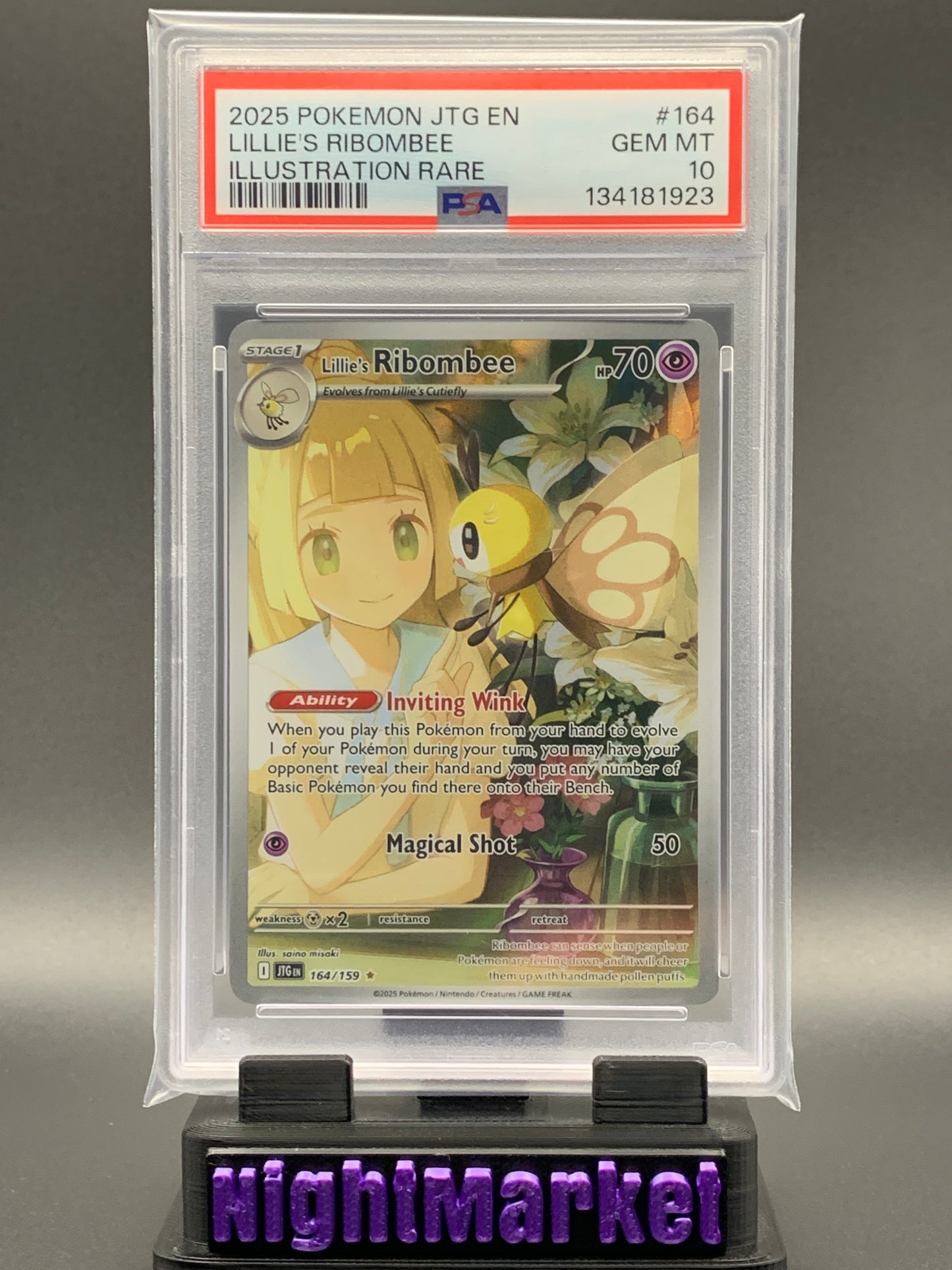 PSA 10 Lillie's Ribombee EN #164