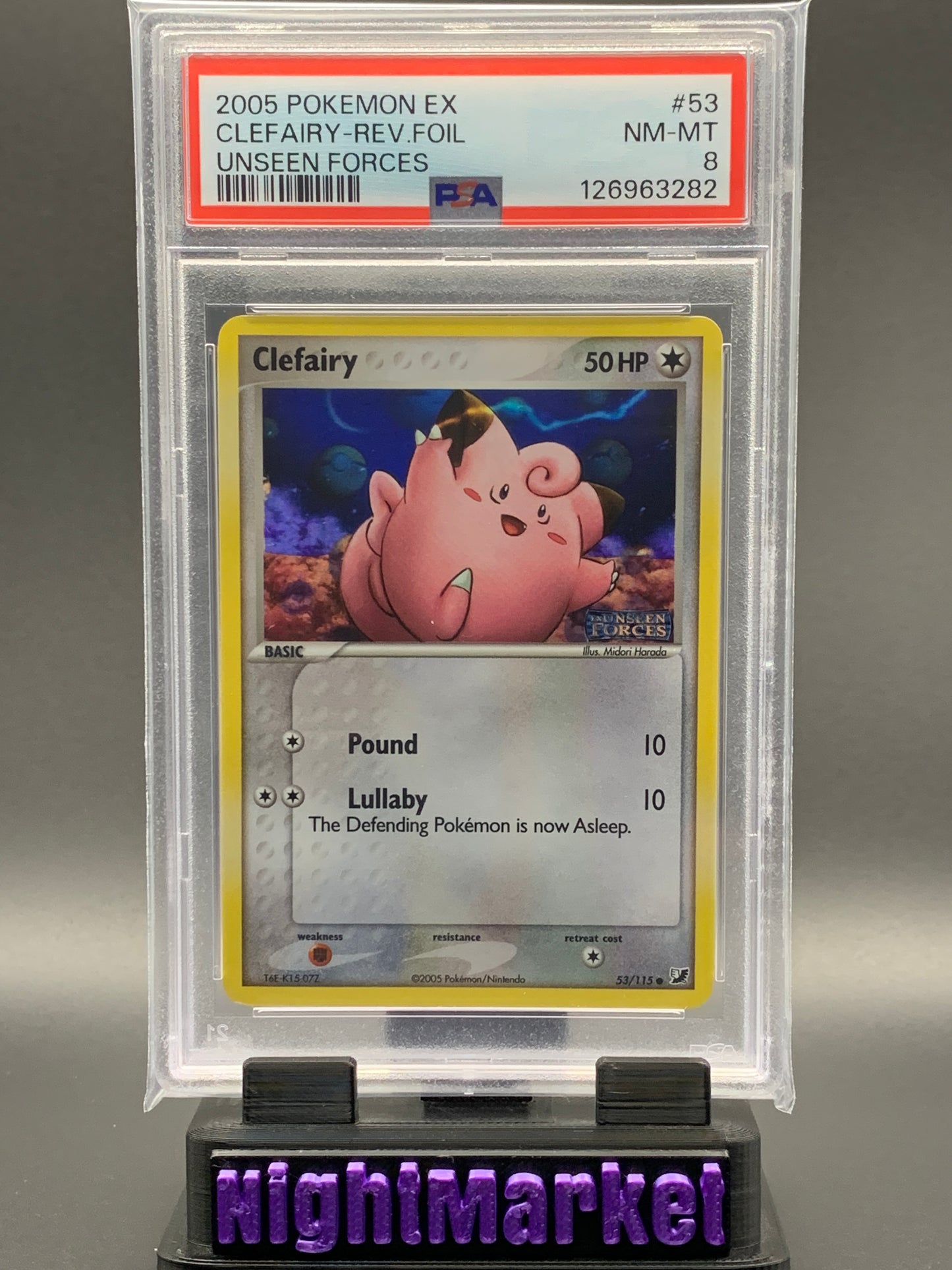 PSA 8 Clefairy Reverse Holo EN #53