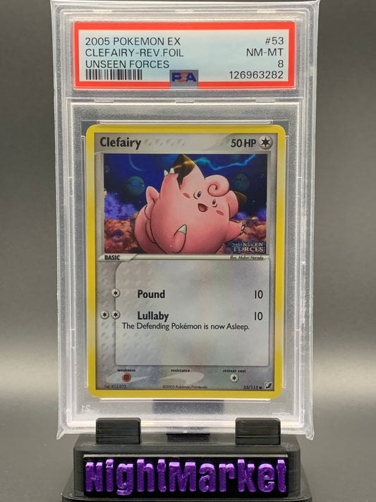 PSA 8 Clefairy Reverse Holo EN #53