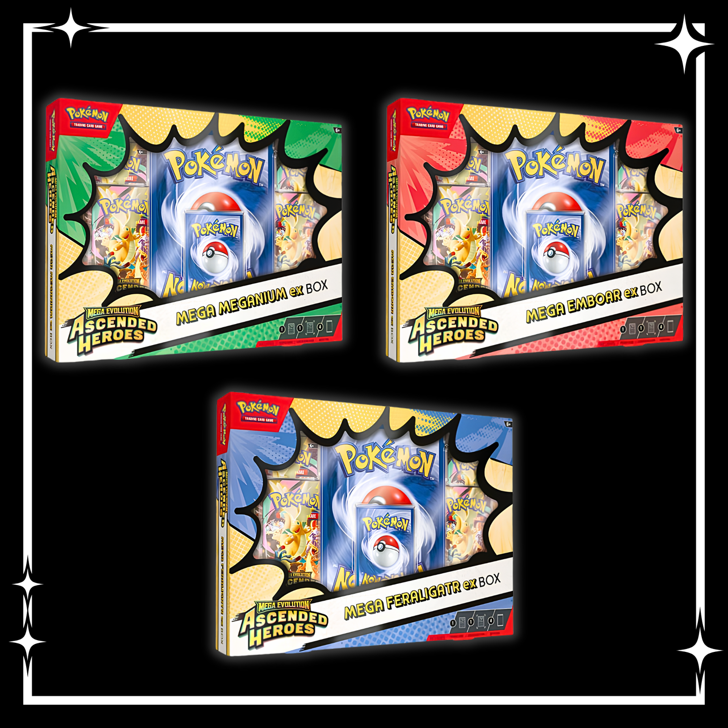 Pokémon TCG: Mega Evolution 2.5: Ascended Heroes: Mega Meganium/Emboar/Feraligatr ex Box