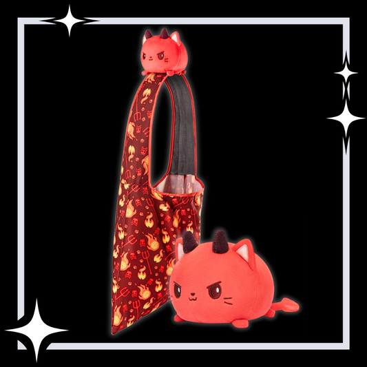 Plushie Tote Bag: Red Devil Cat