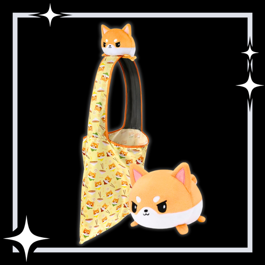 Plushie Tote Bag: Orange Shiba Inu/Ramen