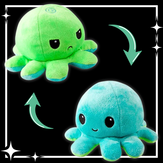 Reversible Octopus Plush: Green & Aqua